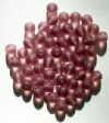 25 8mm Transparent Matte Light Amethyst Round Glass Beads